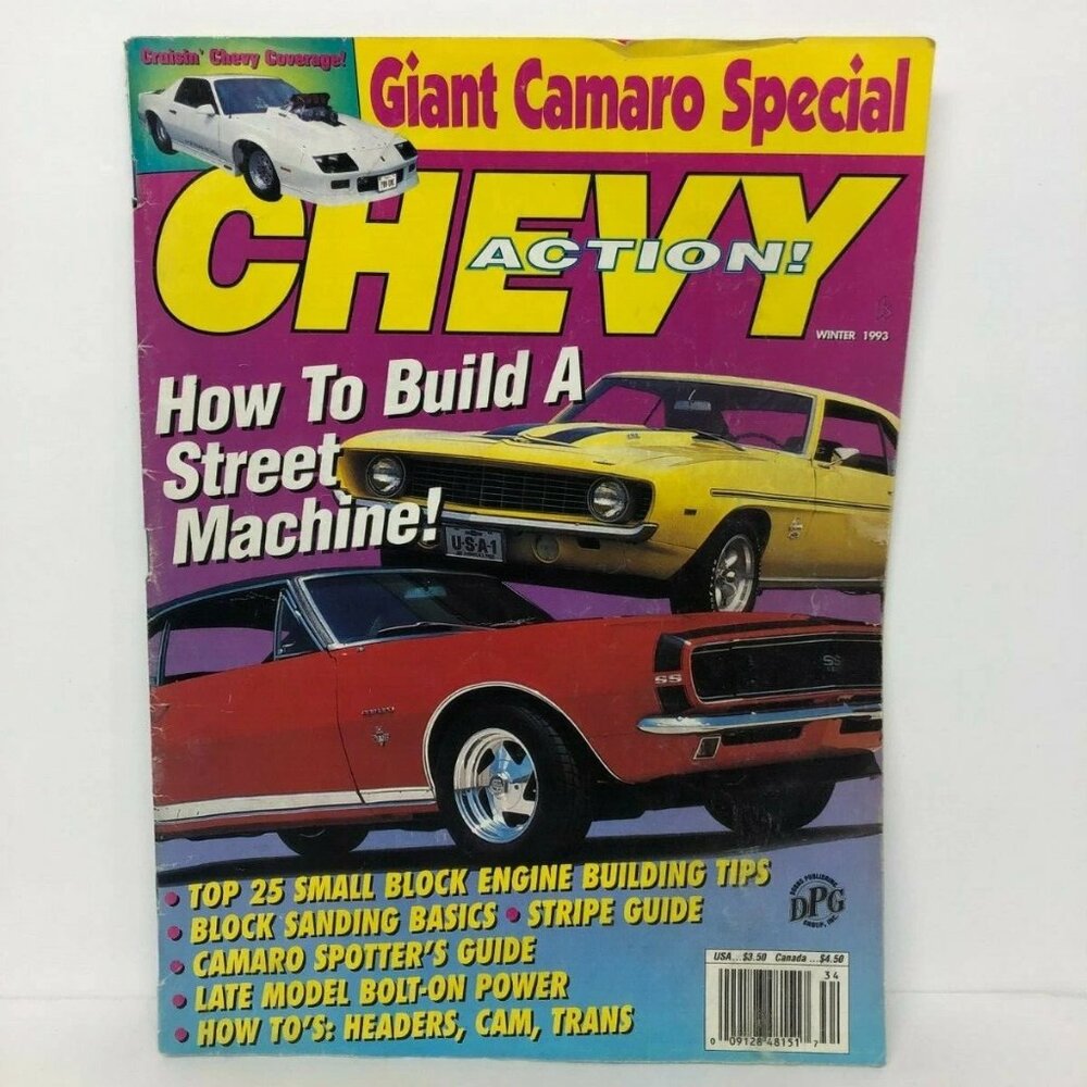 Vintage Magazine Chevy Action Car - Winter 1993 - Giant Camaro Special